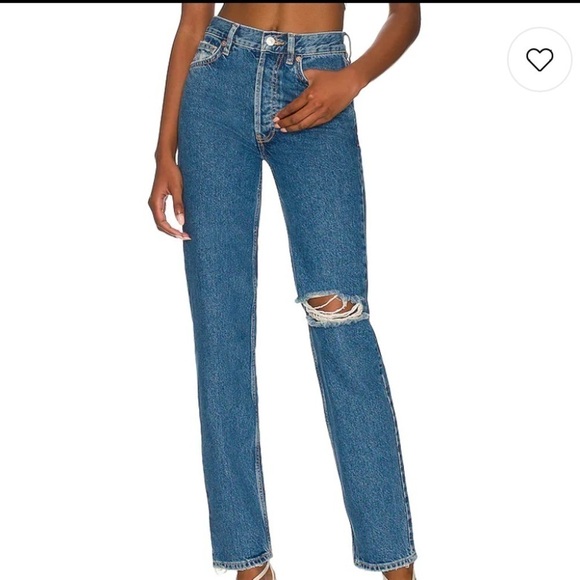 Free people jeans the lasso denim in sapphire‎ button fly high rise distressed - Picture 2 of 11